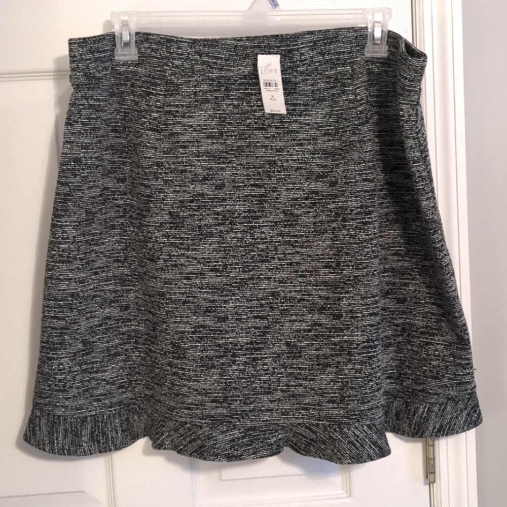 SO CUTE! Loft Plus Stretch Tweed Flip Skirt 18W 18 NWT